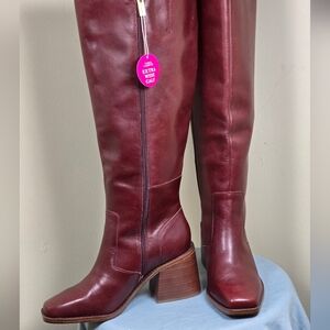 Vince Camuto Burgundy Over the Knee Boots Size 7 W NWOT.